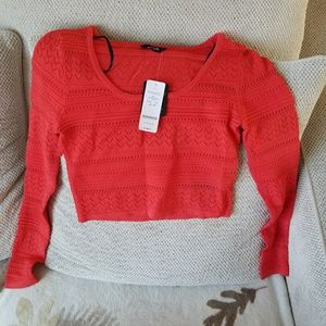 NWT bebe knit red crop top